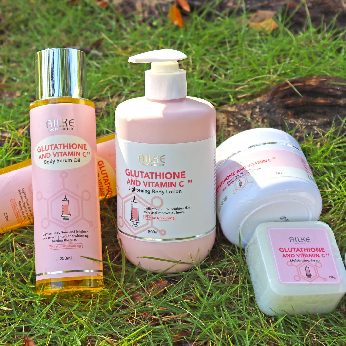 AILKE Whitening Skin Care Set, With Glutathion Vitamin C, Brighter Smoother Skin, Reduce Dark Spots, Clean Skin, Moisturizing