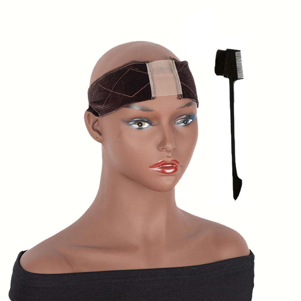 2pcs Non-Slip Velvet Wig Grip Band With Adjustable Headband And Transparent Lace Securely Holds Wigs And Head Scarves In Place