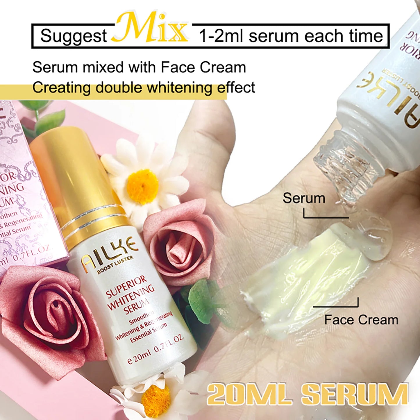 AILKE 24K Collagen Facial Whitening Set, Reduce Black Spots, Freckles, Brightening, Moisturizing Beauty Set For All Skin Types