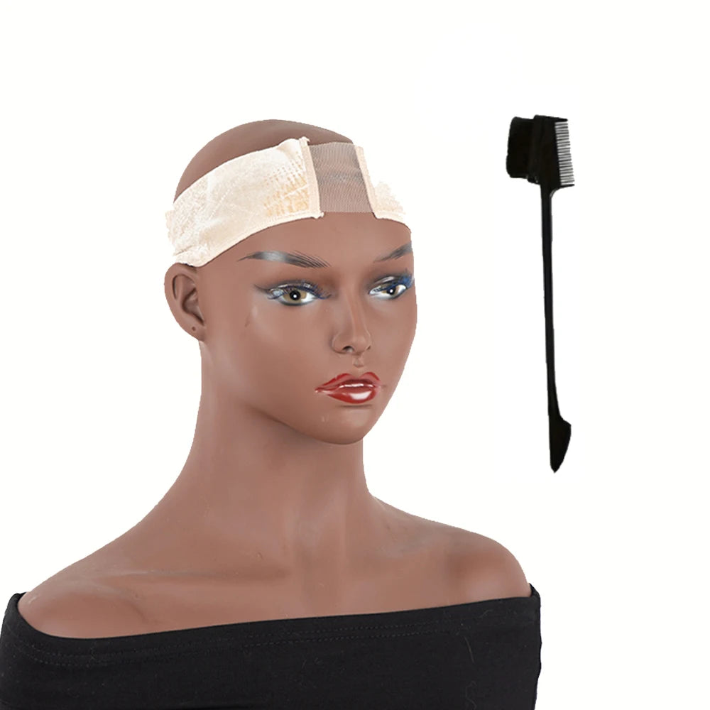 2pcs Non-Slip Velvet Wig Grip Band With Adjustable Headband And Transparent Lace Securely Holds Wigs And Head Scarves In Place