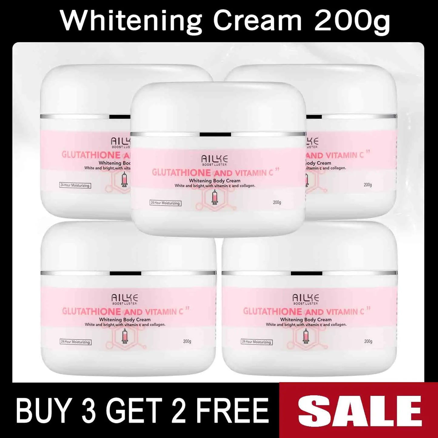 AILKE Whitening Skin Care Set, With Glutathion Vitamin C, Brighter Smoother Skin, Reduce Dark Spots, Clean Skin, Moisturizing