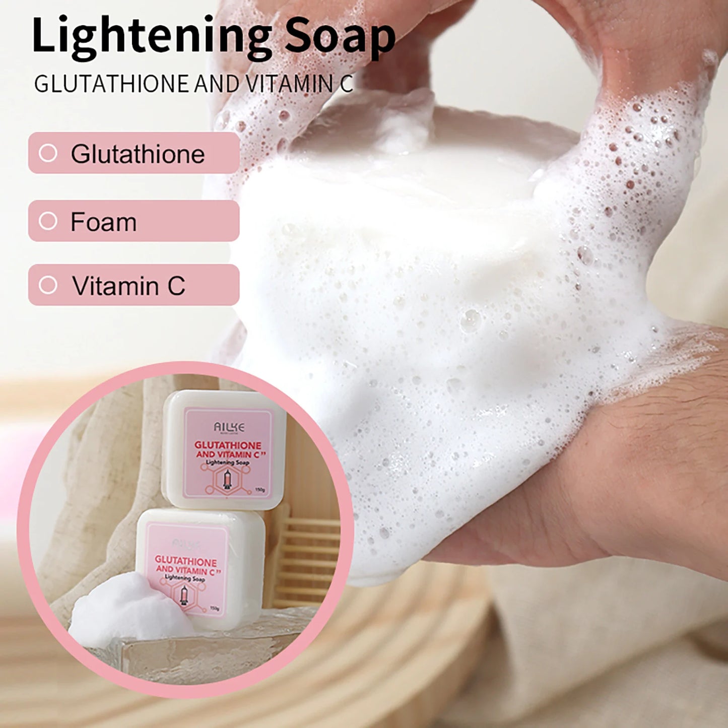 AILKE Whitening Skin Care Set, With Glutathion Vitamin C, Brighter Smoother Skin, Reduce Dark Spots, Clean Skin, Moisturizing