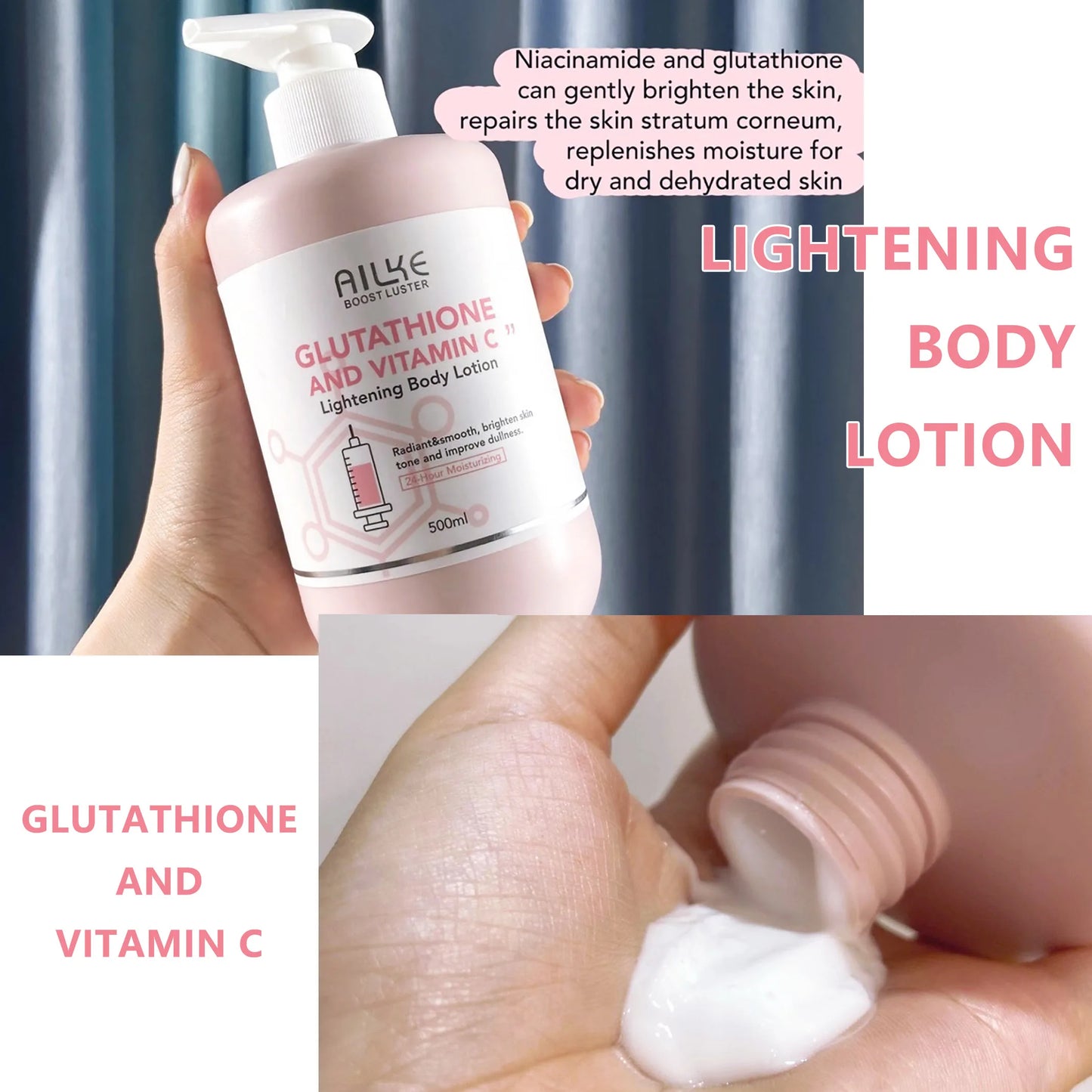 AILKE Whitening Skin Care Set, With Glutathion Vitamin C, Brighter Smoother Skin, Reduce Dark Spots, Clean Skin, Moisturizing