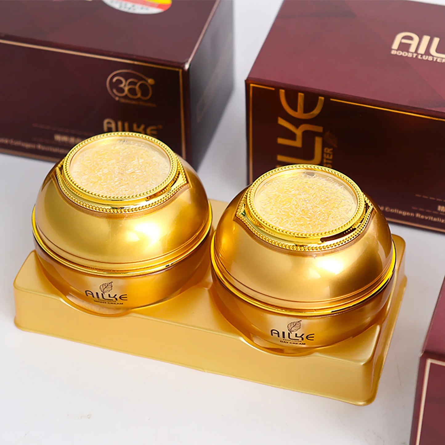 AILKE 24K Collagen Facial Whitening Set, Reduce Black Spots, Freckles, Brightening, Moisturizing Beauty Set For All Skin Types