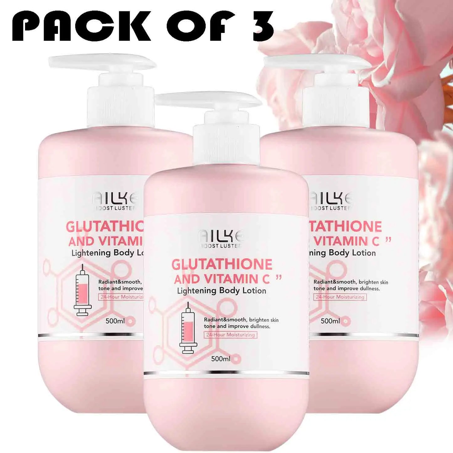 AILKE Whitening Skin Care Set, With Glutathion Vitamin C, Brighter Smoother Skin, Reduce Dark Spots, Clean Skin, Moisturizing