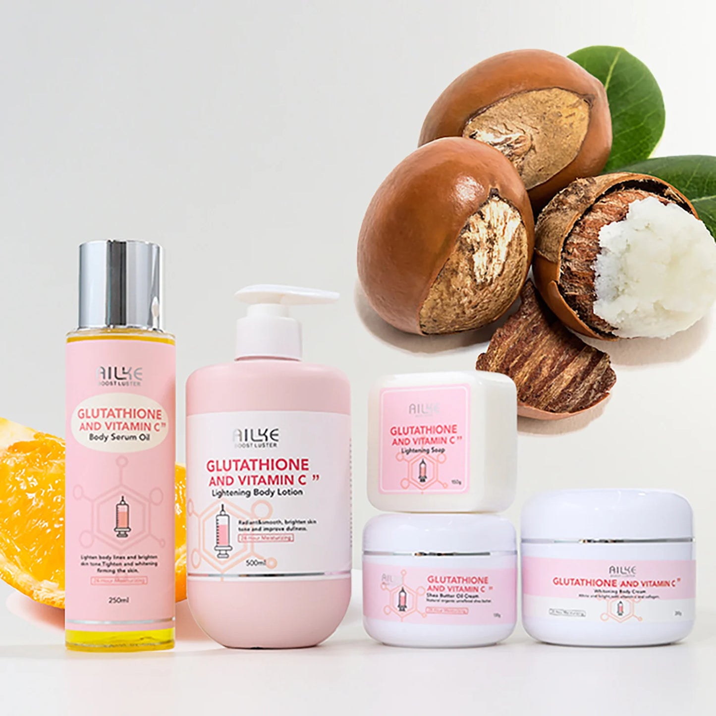 AILKE Whitening Skin Care Set, With Glutathion Vitamin C, Brighter Smoother Skin, Reduce Dark Spots, Clean Skin, Moisturizing