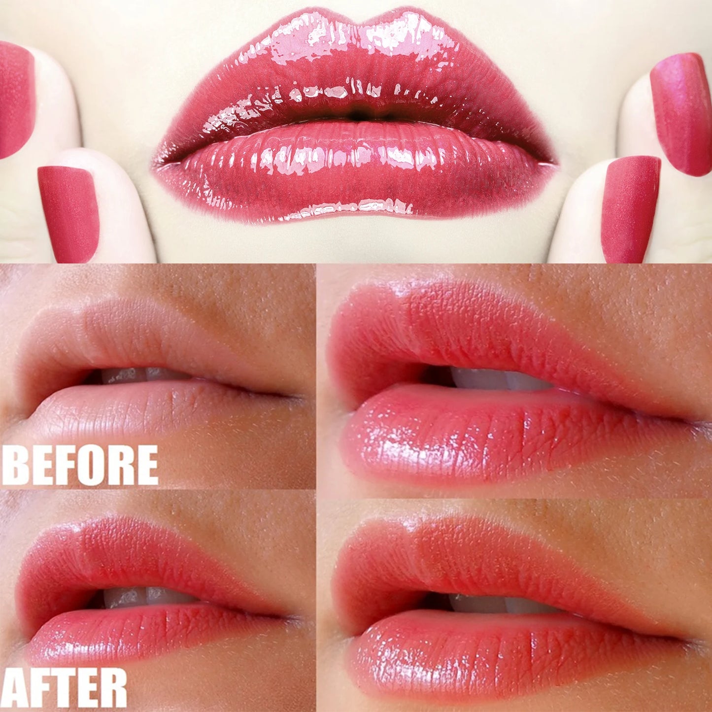 6ml Lip Oil Deep Moisturizing Lip Glaze Smoothing Plumper Serum Lip Lines Long Lasting Nourishment Lip Balm Lip Makeup Lipstick
