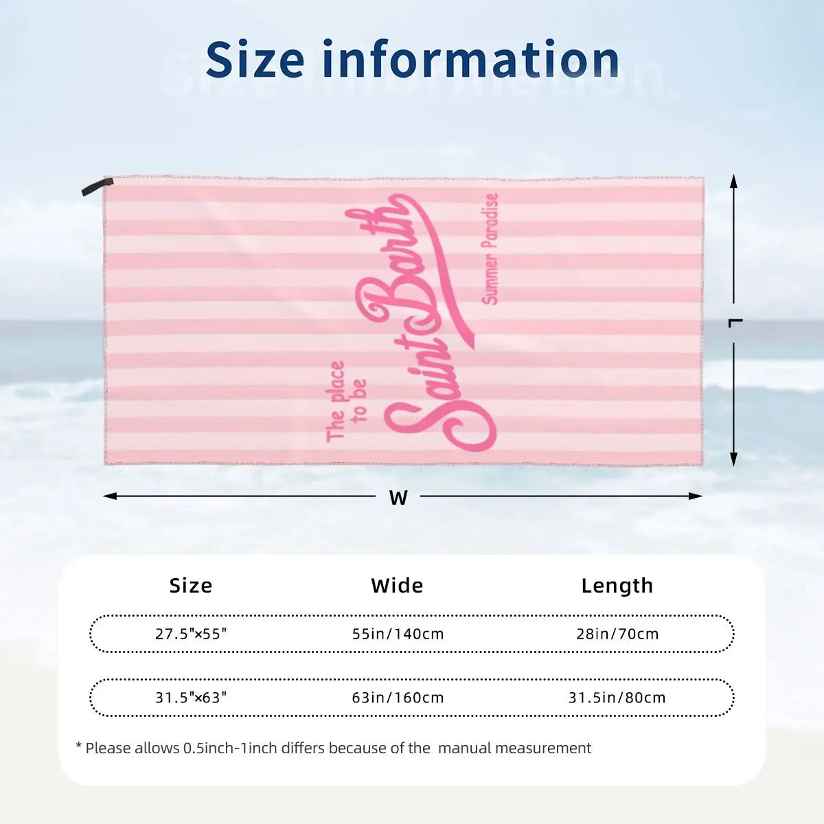 S-Saint B-Barth Beach Towel Poncho Bathing Towels Cover-ups Quick Dry Sand Free Yoga Spa Gym Pool